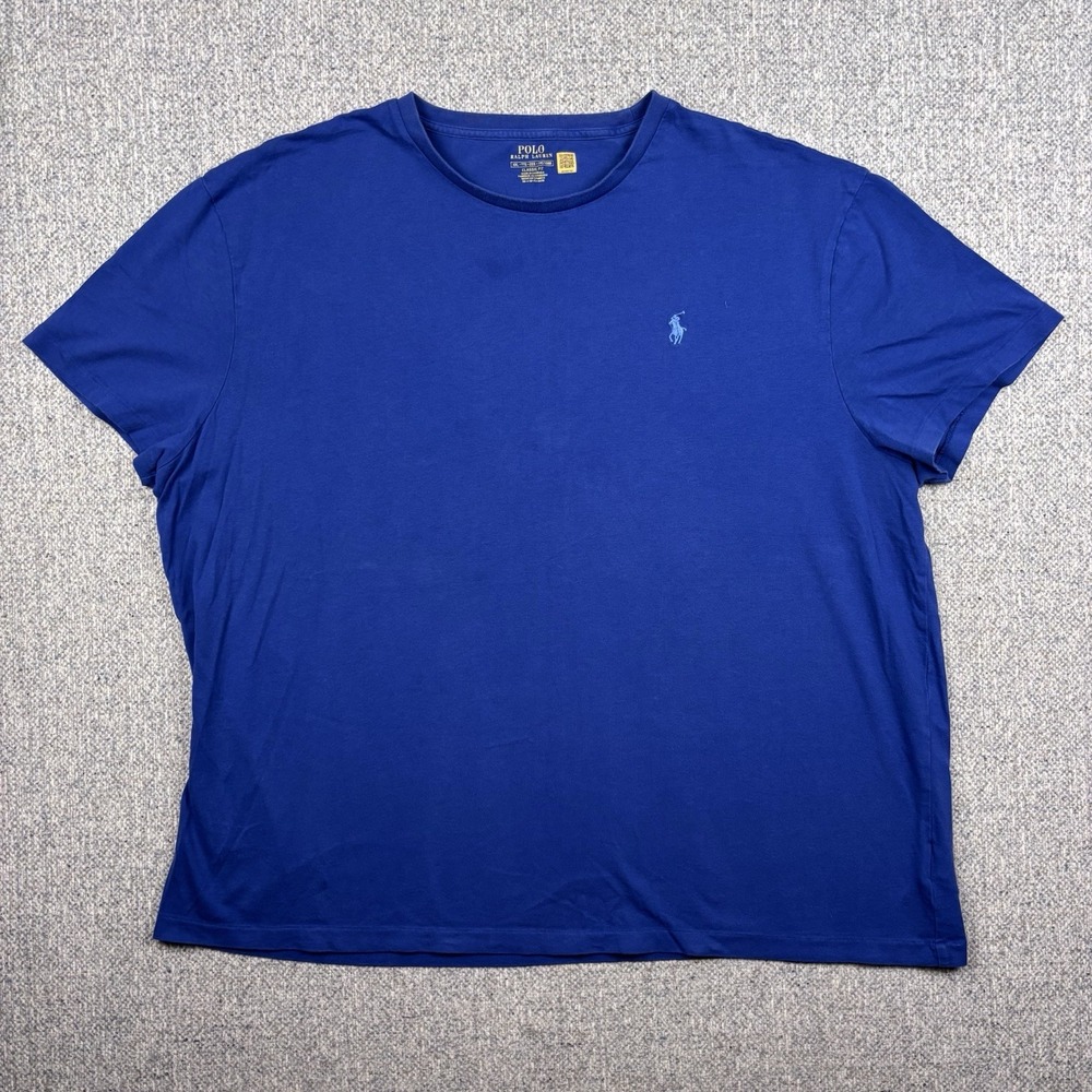 Polo Ralph Lauren Shirt Men XXLarge Blue Cotton Pony Crew Neck Short Sleeve